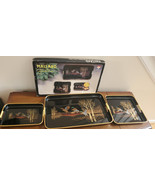 VTG MCM Lacquered Tray Nesting Set Of 3 Mallard Duck Japan NOS Shaddy Bl... - $50.00