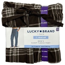 Lucky Brand Men&#39;s XXL Brown Cloud Soft Fleece Drawstring Waist Sleep Pant - £14.78 GBP