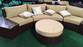 Outdoor Sofa 6 pc Sectional Wicker Brown Las Vegas Patio Furniture And Garden - £1,273.17 GBP