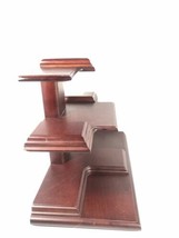 Three Tier Knick Knack Collectible Display Shelf Vintage Staggered Wood - $117.55