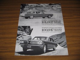 1960 Print Ad The 1961 Pontiac Tempest Safari Station Wagon &amp; 4-Dr Sedan - £10.83 GBP