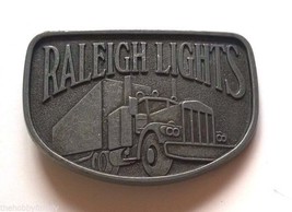 RALEIGH LIGHTS Cigarette 18-Wheeler Semi-Truck Metal Vintage Belt Buckle  - £4.67 GBP