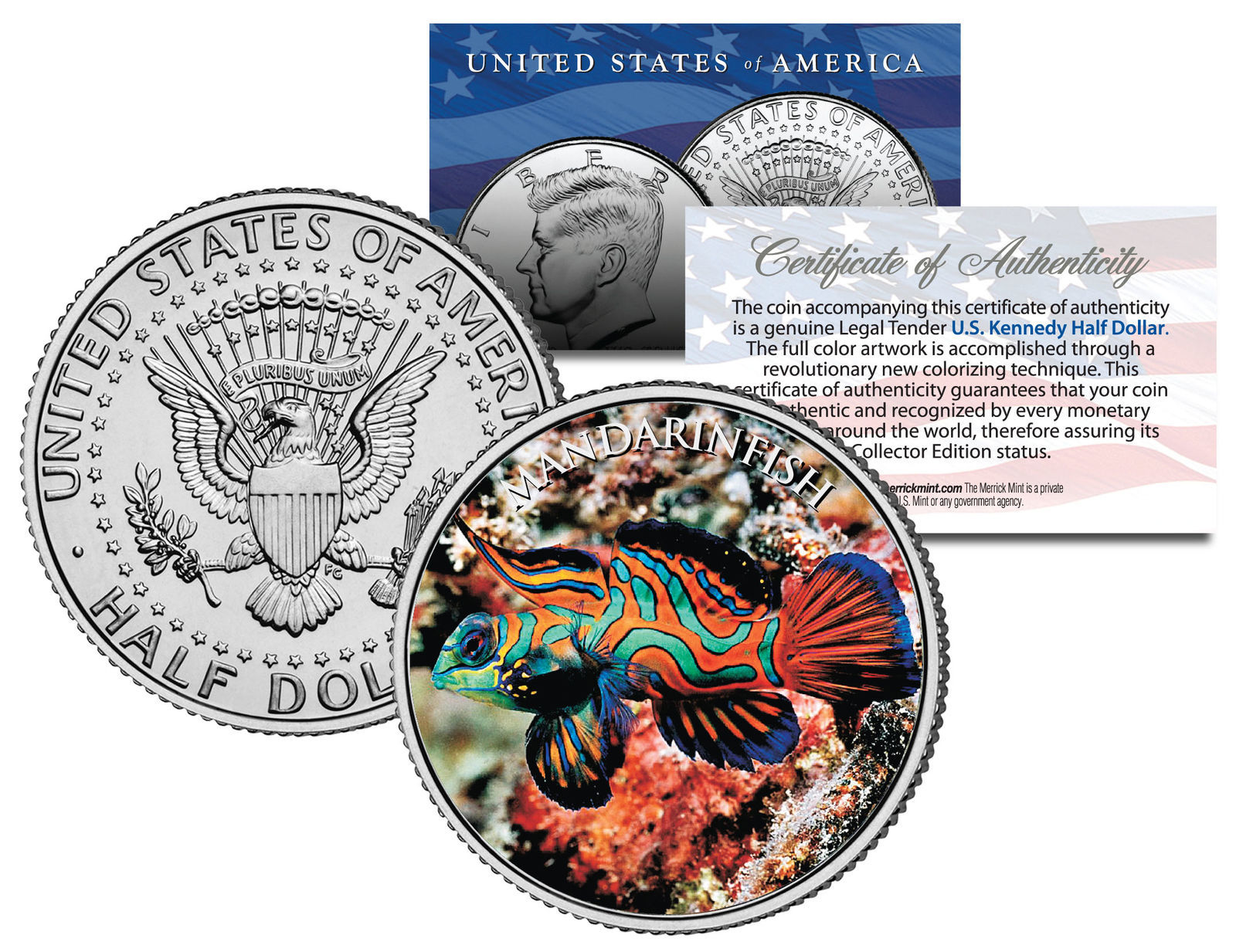 Primary image for MANDARIN FISH * Fish Series * JFK Kennedy Half Dollar U.S. Colorized Coin