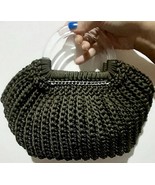 Verde Eleganza: Green Oval Bag with Transparent Handle and Silver Chain - $75.00
