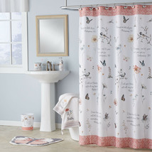 Inspired Word Encouragement Fabric Shower Curtain, Modern, Biblical 70&quot;x72&quot; -NEW - £19.69 GBP