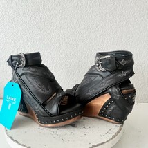 Lane Boots LEXINGTON Womens Black Wedge 6 Western Sandals Cowgirl Wooden... - $2,961.13 MXN
