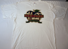 XL White Vtg single stitch twin Towers NYC New York City Brooklyn Bridge Shirt - £15.72 GBP