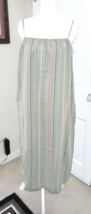 Women&#39;s Easy Linen Blend Striped Strappy Dress (M /8-10) &quot;SAGE GREEN COL... - $12.96