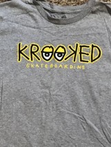 Crooked Skateboarding Gray T-Shirt Adult Size Large - $12.82