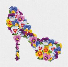 Pepita Needlepoint kit: Pansies Shoe, 10&quot; x 10&quot; - £62.28 GBP+