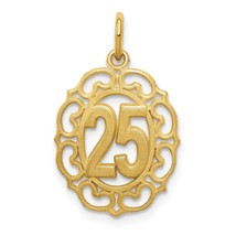 14K Gold # 25 in Oval Pendant Jewelry FindingKing 24.5 X 14.3mm - £81.05 GBP