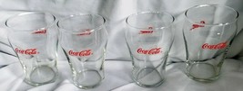 4 Vintage 1990&#39;s Clear Mini Coke Glasses - $42.75