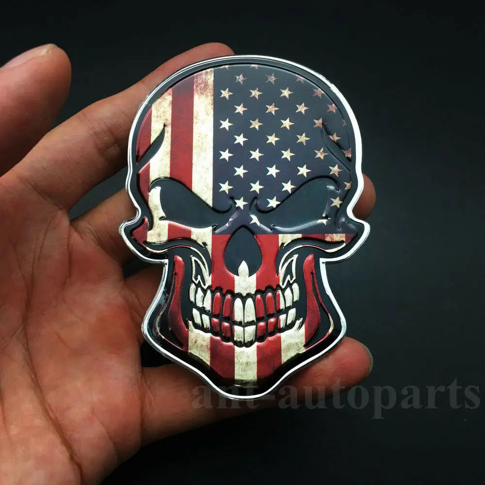 USA America Flag  Evil Car Auto Rear Trunk Body Decal Sticker  Emblem - £55.96 GBP