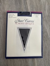 Sheer Caress Almost Opaque Panty Hose Control Top Reinforced Toe S/M~Navy - $6.88