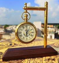 Orologio da tavolo nautico in ottone con base in legno orologio da... - £33.33 GBP