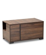Cat Litter Box Cover / Cat House End Side Table Furniture Brown Rectangl... - $144.99