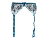 L&#39;AGENT BY AGENT PROVOCATEUR Womens Suspenders Soft Printed Blue Size M  - £30.89 GBP