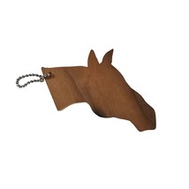 Vintage Wood Horse Head Keychain Ornament Christmas - £7.82 GBP