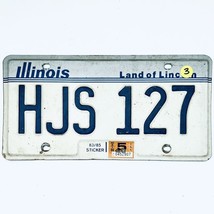 1986 United States Illinois Land of Lincoln Passenger License Plate HJS 127 - £6.65 GBP