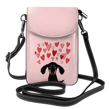Cute Dachshund  Dog With Valentine Hearts  Bag Pet Lover Student Gifts Women Bag - £62.33 GBP