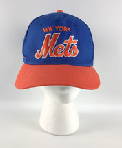 New York Mets Snapback Baseball Hat Sports Specialties Twill Blue Orange Script - £47.47 GBP