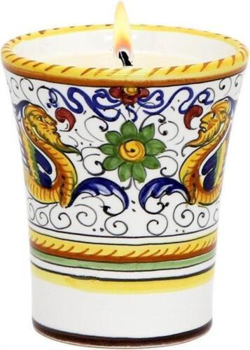 Cup Candle DELUXE PRECIOUS RAFFAELLESCO Deruta Majolica Flared Soy Wax - £101.47 GBP