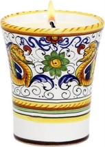 Cup Candle Deluxe Precious Raffaellesco Deruta Majolica Flared Soy Wax - £102.54 GBP