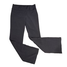 Vintage Y2K Michel Flare Dress Pants M Grey Mid Rise Stretch Knit Belt Loops - £14.60 GBP