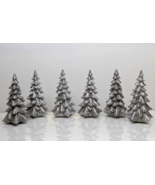 Lot of 6  Happy Holidays Silver Resin Glitter Sparkle Christmas Table To... - $52.71 CAD