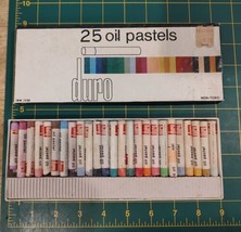 Vintage Duro Oil Pastels Set of 25 colors 1972 Made in Korea IBM #1520 N... - $19.25