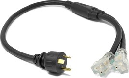 WEN PC3352 3 Feet 10-Gauge SJTW Generator Extension Cord Splitter, Black - £30.01 GBP