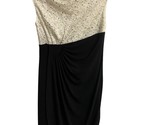 Connected Apparel Dress Women Sequined Faux Wrap Sexy Black White S - £14.73 GBP