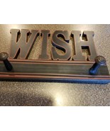 &quot;WISH&quot; ~ Wooden ~ Home Decor ~ Wall Decor ~ Black Wood w/Red Accent - £17.78 GBP