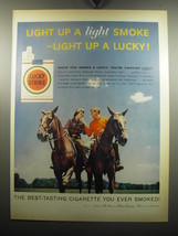 1957 Lucky Strike Cigarettes Ad - Light up a light smoke - light up a Lucky - £14.46 GBP