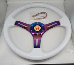 Brand New 350mm 14' Universal JDM RED HONDA Deep Dish ABS Racing Steering Wheel  - $75.00