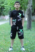 X Printed Men&#39;s Capris Men&#39;s Bottom-Top Tracksuit Set - $22.00