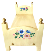 Hand Painted Wood Doll Bed for 18&quot; Dolls Teddy Bears Pets Signed OOAK Ne... - £57.50 GBP