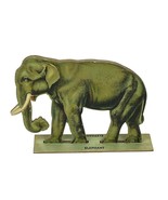 Vintage Die-Cut Cardboard Stand-Up Print 7&quot; Elephant - $276.80 MXN