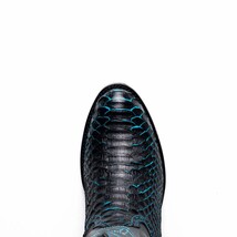 KANSAS Genuine Snake Skin Cowboy Boot from the Western Collection Black Blue image 6