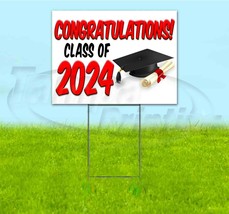 Congratulations Class Of 2024 18x24 Yard Sign With Stake Corrugated Bandit Grads - £22.70 GBP+