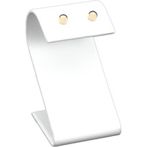 White Faux Leather Earring Jewelry Display Stand 1 1/2&quot; x 2 1/4&quot; - £14.82 GBP