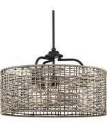 Progress Lighting Lavelle 4 Light 21&quot;W Drum Pendant Chandelier Black P50... - $286.11