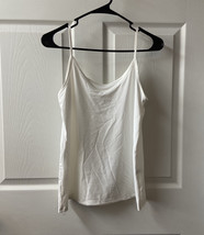 Turkmanistan White Basic Womens Medium Strappy Cami Top in White Knit - £7.83 GBP