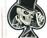 Skull Ace Of Spades Patch Black Top Hat 11" Halloween Skeleton Card Embroidery - $904.21 MXN