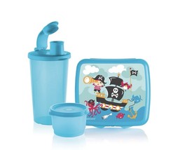 Tupperware Playful Pirates Lunch Set, Sandwich Keeper Tumbler and Snack ... - $24.49
