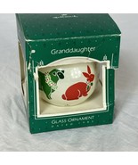Hallmark Glass Ball Ornament Granddaughter 1985 Rabbit Cat Lamb Duck Ani... - $12.22 CAD