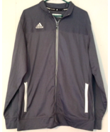 Adidas sweatshirt size L men zip close climalite pockets gray - £9.54 GBP