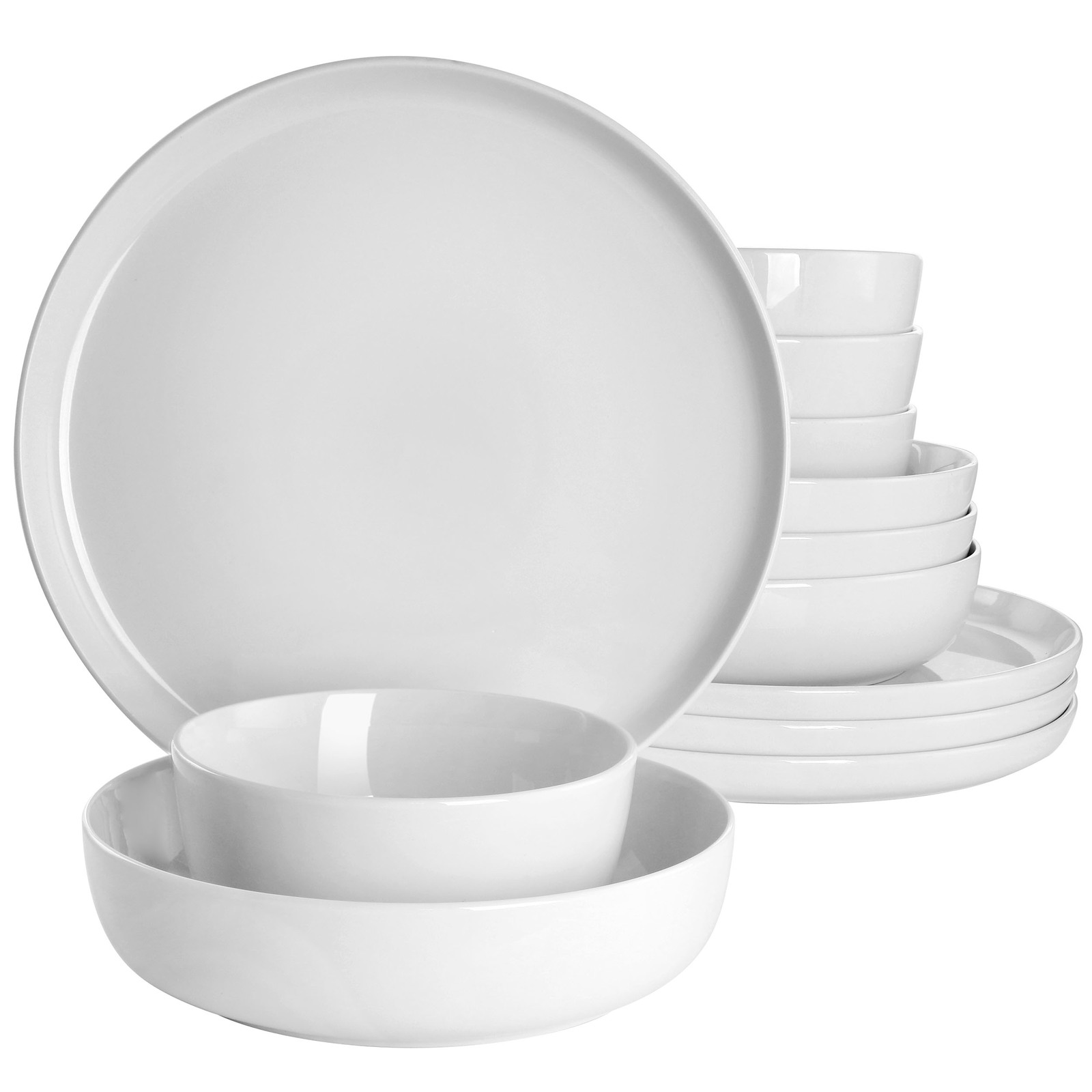 Gibson Home Avisala 12 Piece Fine Ceramic Dinnerware Set in White - $63.95