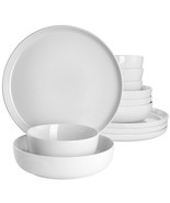 Gibson Home Avisala 12 Piece Fine Ceramic Dinnerware Set in White - $91.49 CAD