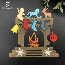 Christmas Fireplace Toys Metal Cutting Dies Scrapbooking Card Making Craft - $15.33